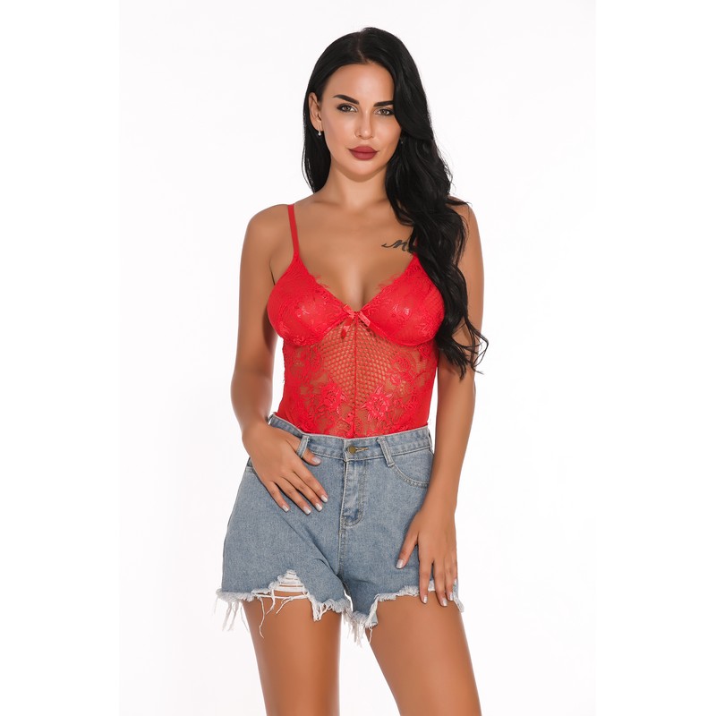 Women Multicolor S-XXL Sexy Cut-out Midnight Floral Lace Underwire cups Mesh Teddy with Adjustable Straps Underwear Night Sleepwear Lingerie