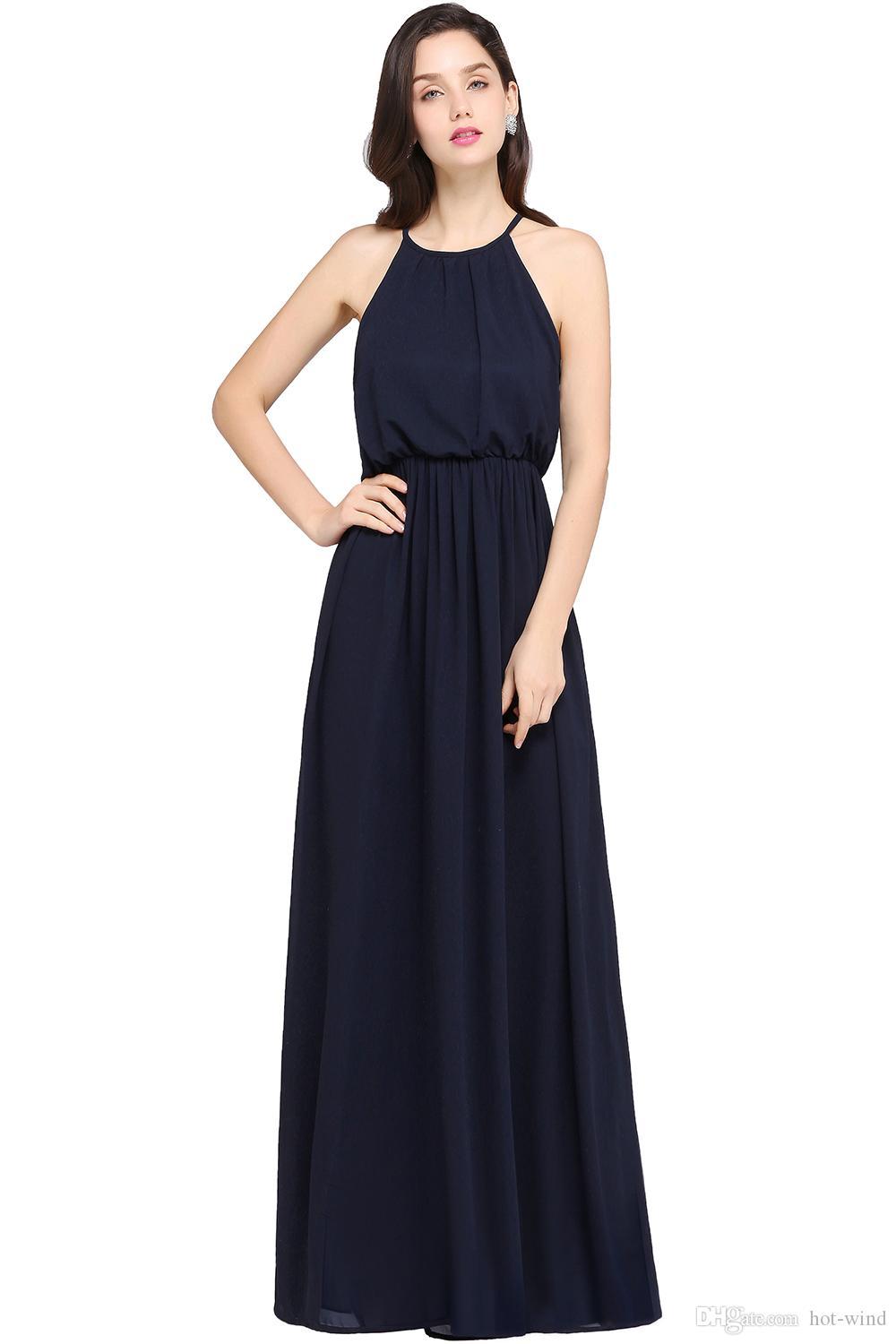 Babyonlinedress In Stock Chiffon Long Evening Dresses 2020 Under $50 Halter Neck Evening Prom Dresses Special Occasion Dresses CPS618