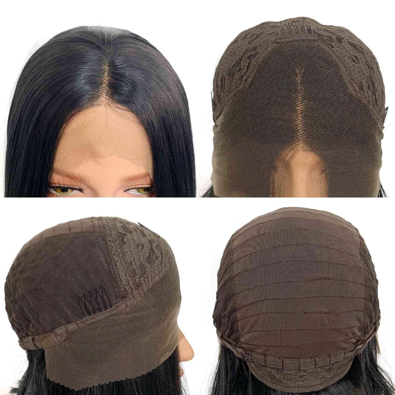 Lace Front Wigs black Bob Wig Short Ginger Wig Natural Straight Synthetic Full Wig for Women