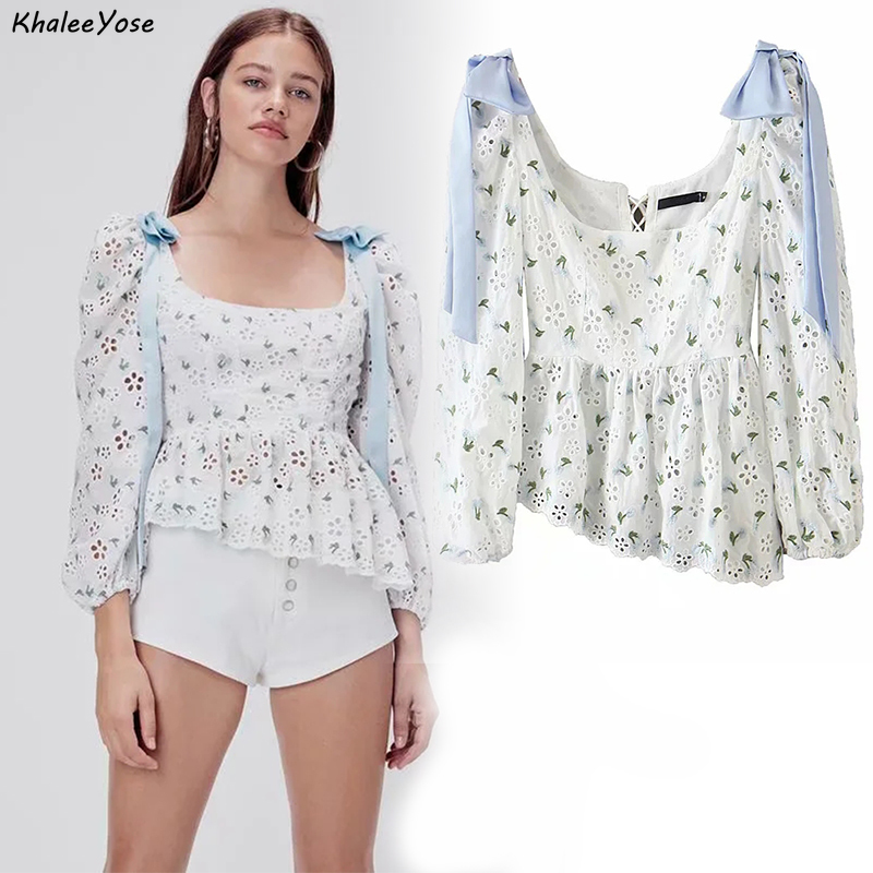 KHALEE YOSE Causal Chic White Blouse Hollow Out Embroidery Blouses Women Bow Tie Sexy Eyelet Long Sleeve Summer Tops Streetwear, As pic
KHALEE YOSE Causal Chic White Blouse Hollow Out Embroidery Blouses Women Bow Tie Sexy Eyelet Long Sleeve Summer Tops Streetwear, As pic