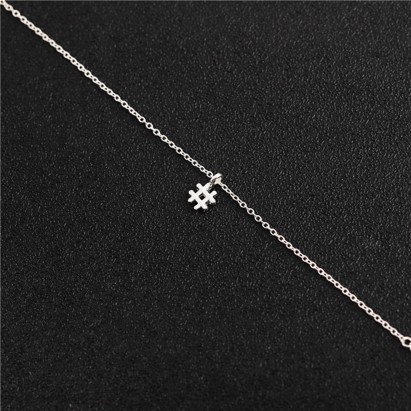 Tiny Initial Alphabet # Hashtag Bracelet Simple Stamped Number Character Symbol Letter Sign Piano Musical Note Bracelets