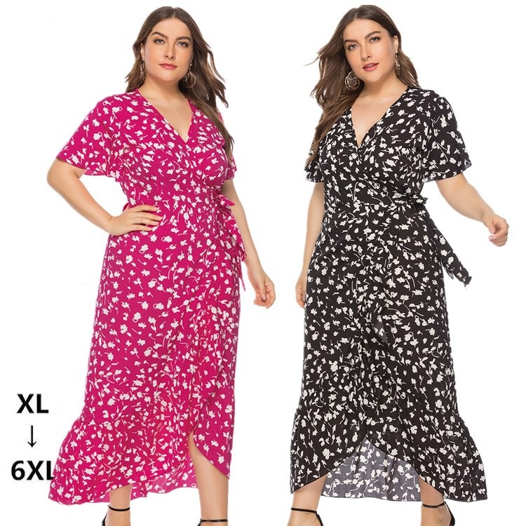 Plus Size Dresses For Women 4xl  6xl New Beach Long Summer Dress Elegant V Neck Chiffon Party Dress Night Robe Longue Boheme, Black 
Plus Size Dresses For Women 4xl  6xl New Beach Long Summer Dress Elegant V Neck Chiffon Party Dress Night Robe Longue Boheme, Black