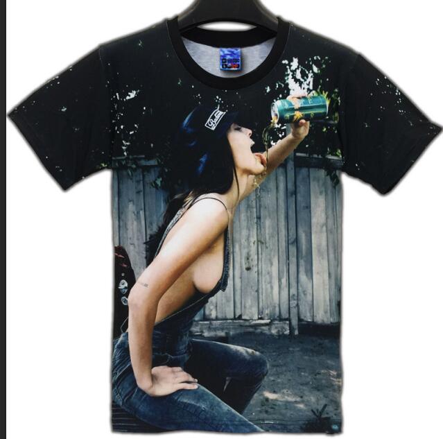 T Shirt Men 3D Sexy Naked Beauty Girl Men Mujer Casual Top Tees Tattoo Sexy Girls 3d Printed Hip Hop T Shirts