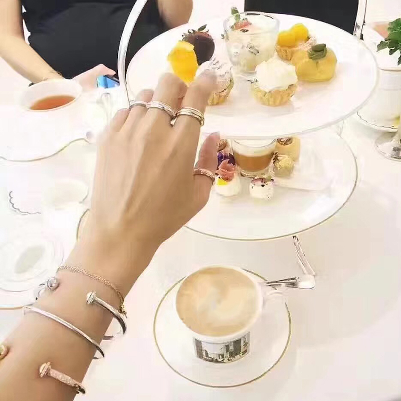 Hot Brand Pure 925 Sterling Silver Jewelry For Women Rotate Ball Bangle Bead Bangle Wedding Jewelry Open Rose Gold Bracelet CX200702