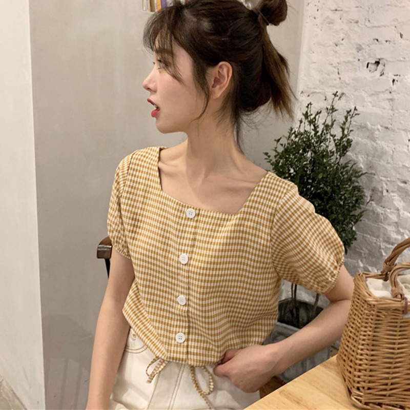 Fashion Plaid Blouses Shirts Blusas Office Lady Tops Female Casual Short Sleeve Blouse
Fashion Plaid Blouses Shirts Blusas Office Lady Tops Female Casual Short Sleeve Blouse