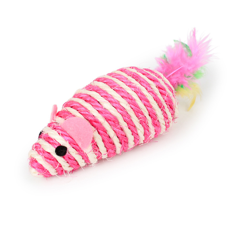 Mice Cute Fun Sisal Cat Chew Interactive Pet Rope Mouse Playing Toy Kitten Teaser Toys