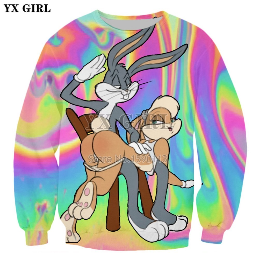 YX GIRL Brand clothing Men Women hoodies Funny Cartoon Bugs Bunny Print 3d Sweatshirt Tie-dye Casual pullovers Drop shipping LJ200826, Color as the picture
YX GIRL Brand clothing Men Women hoodies Funny Cartoon Bugs Bunny Print 3d Sweatshirt Tie-dye Casual pullovers Drop shipping LJ200826, Color as the picture