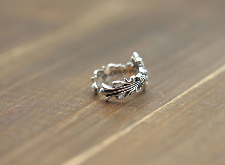 Personalized 925 sterling silver fine jewelry vintage American cross designer mens rings adjustable open gothic punk band rings