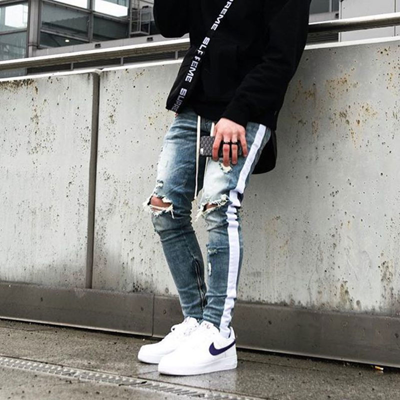 New Men Skinny jeans Casual Slim Biker Jeans Denim Knees Hole hiphop Ripped Pants Washed High quality Free Shipping, 2206
New Men Skinny jeans Casual Slim Biker Jeans Denim Knees Hole hiphop Ripped Pants Washed High quality Free Shipping, 2206