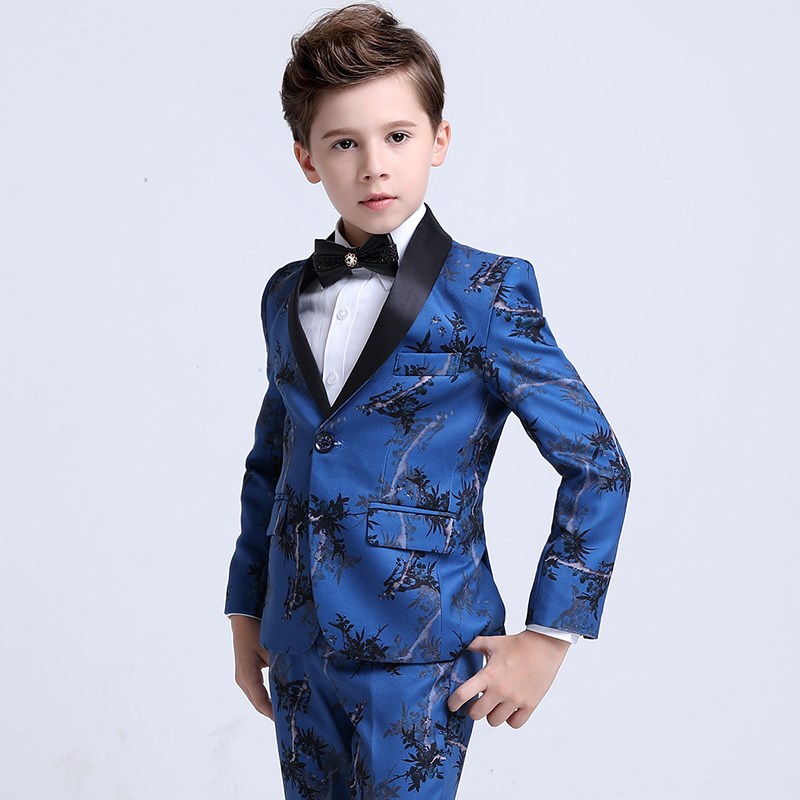 Boys Tuxedo Boys Dinner Suits Boys Formal Suits Tuxedo for Kids Tuxedo Formal Occasion Floral Print Suits For Little Men Three Pieces