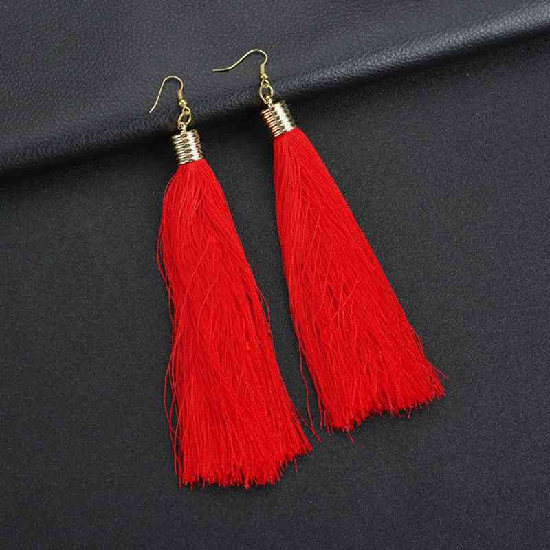 Ladies Long Tassel Earrings Girl Pendant Boho Style Earrings Gold Circle Bohemian Retro Vintage Assorted Variety Mix