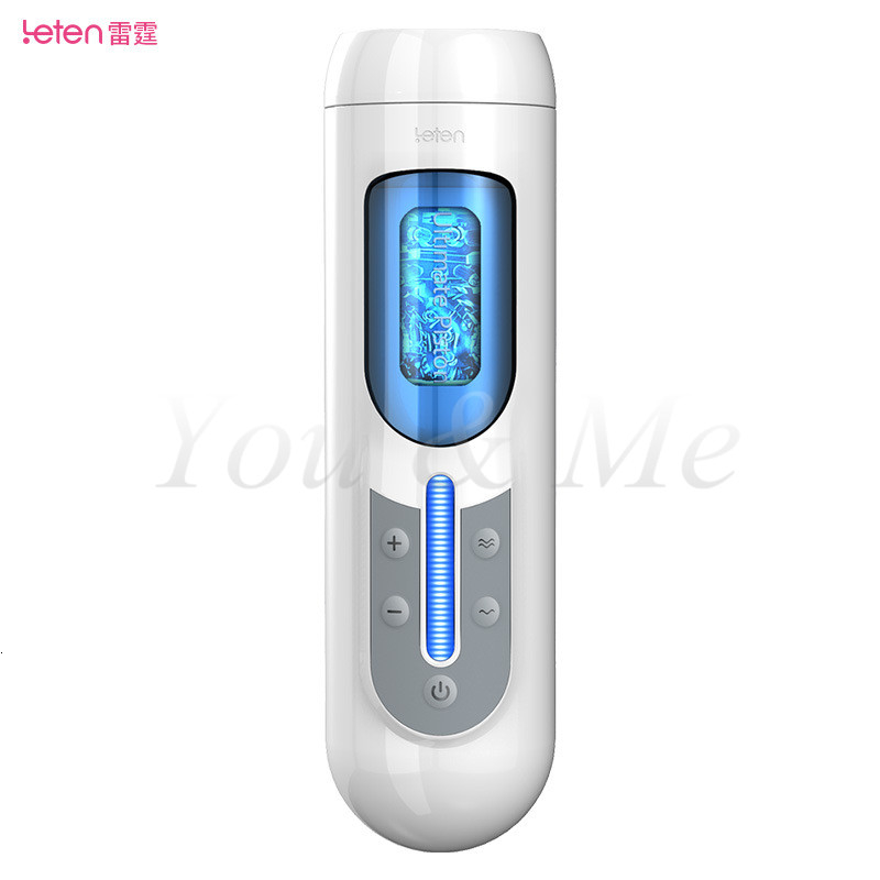 Detonation Speed Piston Hands Free 10 Function Retractable USB Recharge Male Automatic Masturbator, Sex Products Adult Sex Toys Y191010