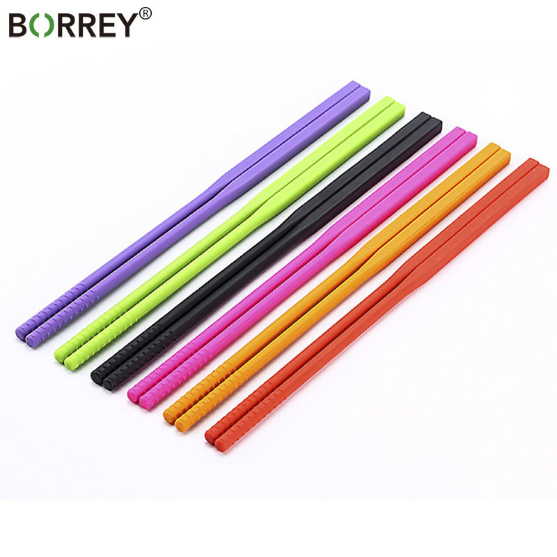 BORREY Food Grade Silicone Chopsticks Set Korean Chopsticks Non-slip Anti Scald Tableware Internal Stainless Chopstick Hashi T200227
BORREY Food Grade Silicone Chopsticks Set Korean Chopsticks Non-slip Anti Scald Tableware Internal Stainless Chopstick Hashi T200227