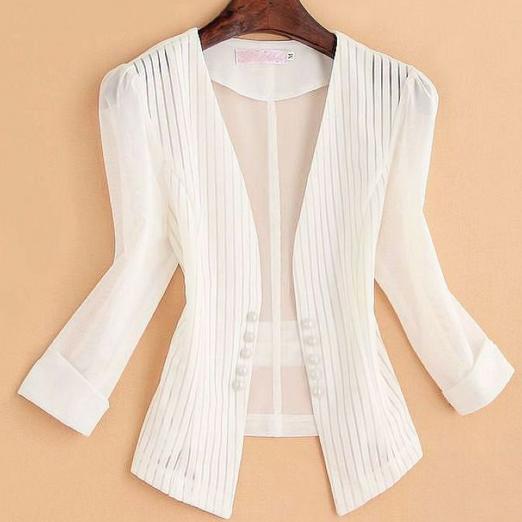 2018 summer new short paragraph Slim blazer mesh patchwork three quarter women formal small suit, Black
2018 summer new short paragraph Slim blazer mesh patchwork three quarter women formal small suit, Black