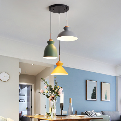 Set of 3 Dining Table Lamp Lights Macaroon Colorful LED Modern Pendant Lamp Hanglamp for Kitchen Island Ceiling Room Lighting