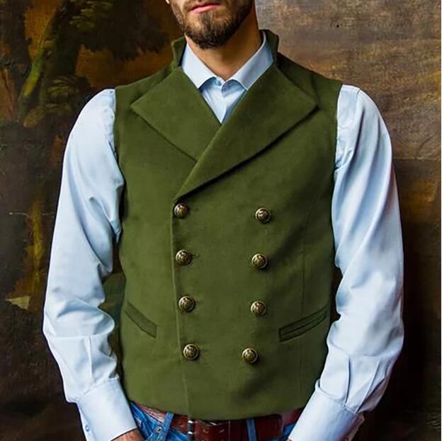Rustic Groom Vests Attire For Wedding Groomsmen Double Breasted Wool Herringbone Tweed Slim Fit Mens Suit Vest Prom Dress Waistcoat 242
