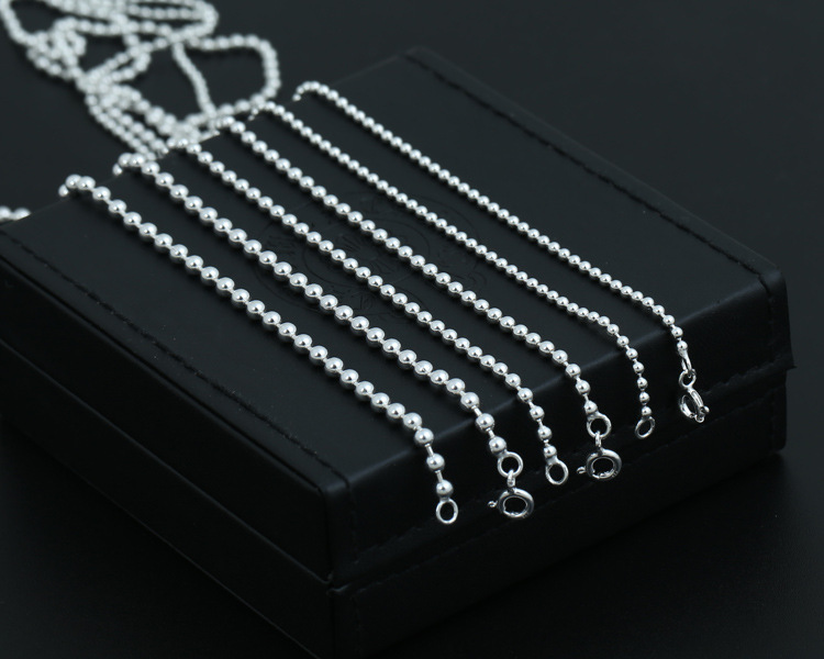 Personalized 925 sterling silver fine jewelry hand-made designer ball chain necklace in 2 size (2 mm and 2.5 mm ball chain)couple gift