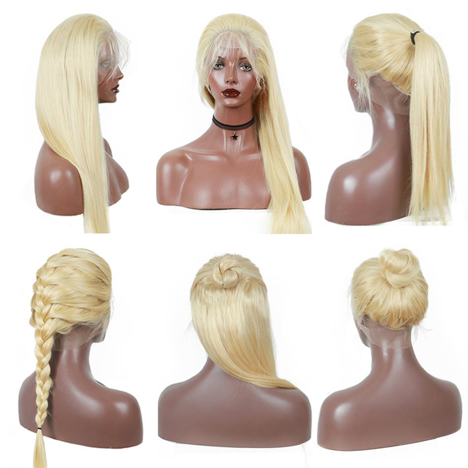 Brazilian 613 Blonde Full Lace Human Hair Wig Blond Lace Front Wigs Bleached Knots Part