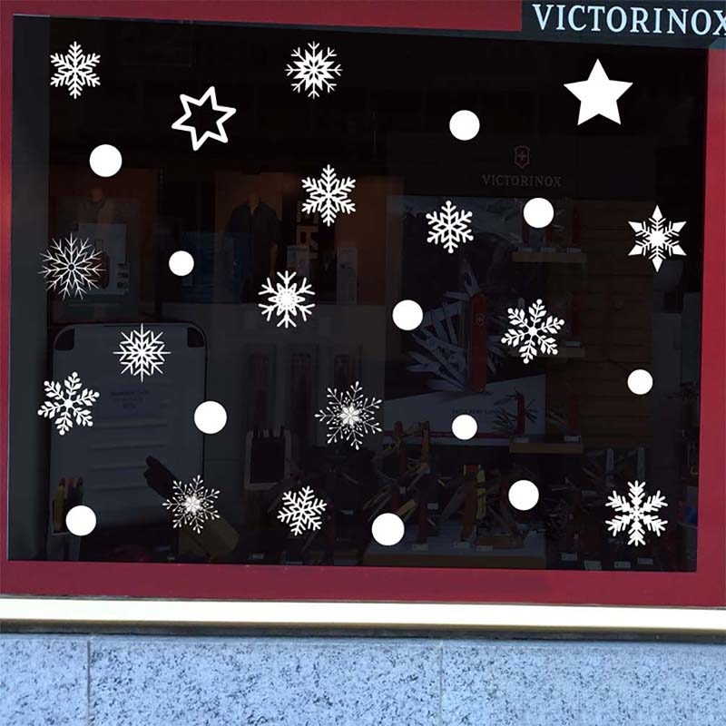Window Glass Sticker Christmas Xmas Wall Stickers Snowflake Snow Star Decal New Year Merry Christmas Winter Car Home Bedroom Party Wedding