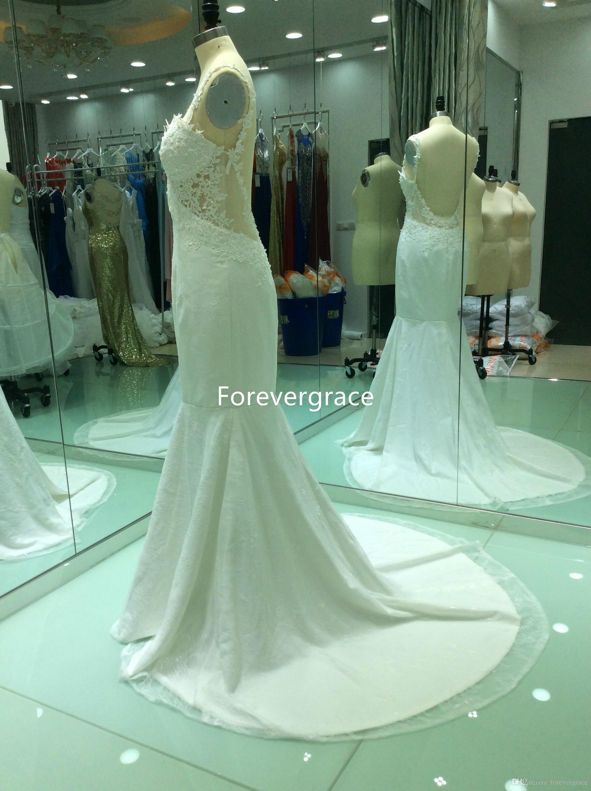 2019 Real Photos Mermaid Long Wedding Dress Bohemia Spaghetti Strap Applique Lace Bridal Gown Plus Size Custom Made