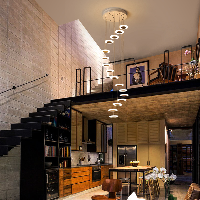 2020 Modern LED chandelier living room pendant lamp bedroom fixtures stairs suspended lights restaurant hanging lighting luminaire