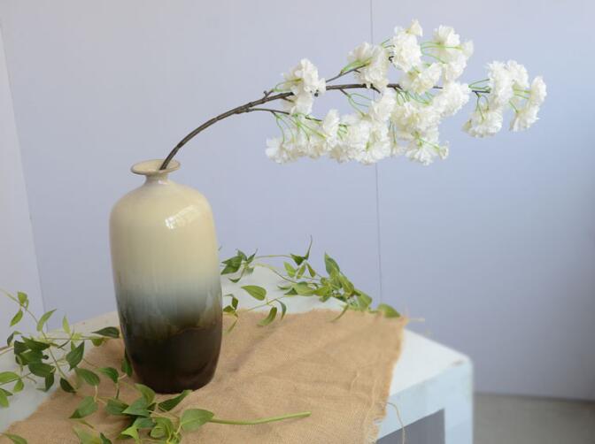 2020 Diy Silk Artificial Cherry Blossoms Branch Flower Silk Wisteria Vines for Home Wedding party Decoration Flower Bouquet 5pcs