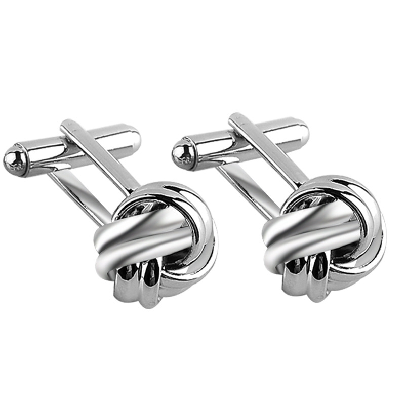 French Style Fashion Knot Design Men Cufflinks Gold Silver Black Party Suit Shirt Cuff Buttons Male Personalized Gemelos