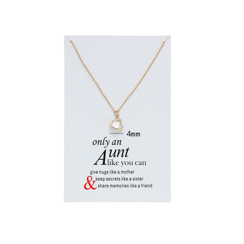 Wholesale- From Aunt Love Heart Crystal Necklace for Women Jewelry Friendship Aunt Gifts with Card Adjustable Chian CN70