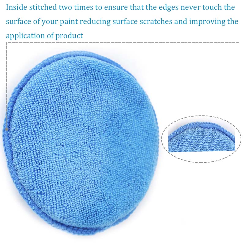 5 Inch Car Waxing Polish Sponges Soft Microfiber Wax Foam Sponge Pads Washing Scratch Remove Auto Care Kit