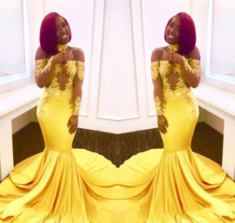 2020 Sexy Yellow Black Girls Mermaid Prom Dresses Lace Long Sleeves Backless Satin Floor Length Formal Party Wear Evening Gowns Custom, Brown
2020 Sexy Yellow Black Girls Mermaid Prom Dresses Lace Long Sleeves Backless Satin Floor Length Formal Party Wear Evening Gowns Custom, Brown