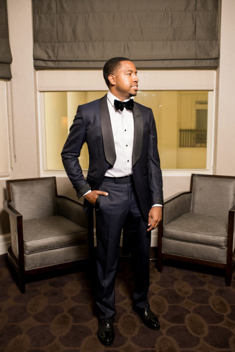 Dark Navy men suits two pieces Mens Prom Tuxedos Suits Latest Pants Jacket Design Slim Fit Tailor Blazer(Jacket+Pants+Bowtie)