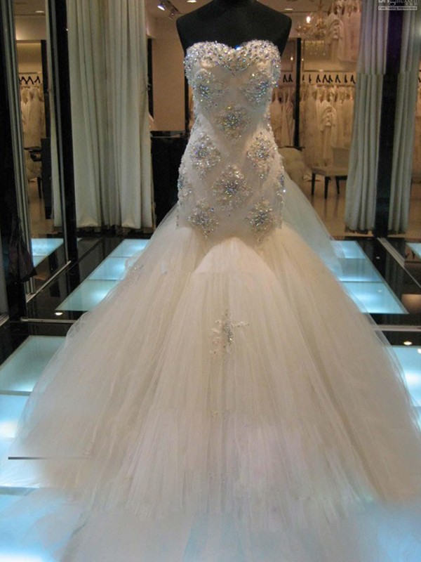 Amazing Crystal Mermaid Wedding Dresses Real Photo Rhinestones Sweetheart Lace up Back Women Wedding Dress Bridal Gowns, Dark red
Amazing Crystal Mermaid Wedding Dresses Real Photo Rhinestones Sweetheart Lace up Back Women Wedding Dress Bridal Gowns, Dark red