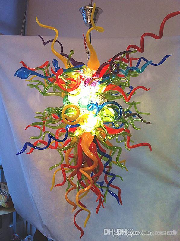 Multicolor Art Glass Chandelier New Style Blown GLass Chandeleir Lighting with LED Source Hotel Decoration Chandelier