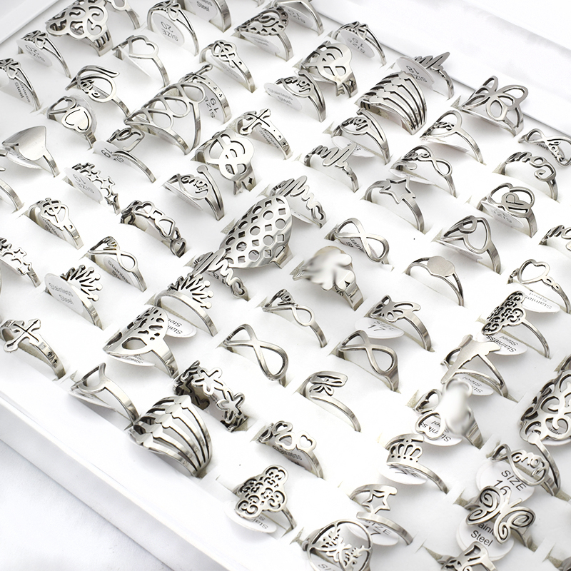 50 Pieces/Lot Stainless Steel Ring Wholesale Casual Butterfly Cross Tree Charm Wedding Engagement Rings Jewelry for Women Men
50 Pieces/Lot Stainless Steel Ring Wholesale Casual Butterfly Cross Tree Charm Wedding Engagement Rings Jewelry for Women Men