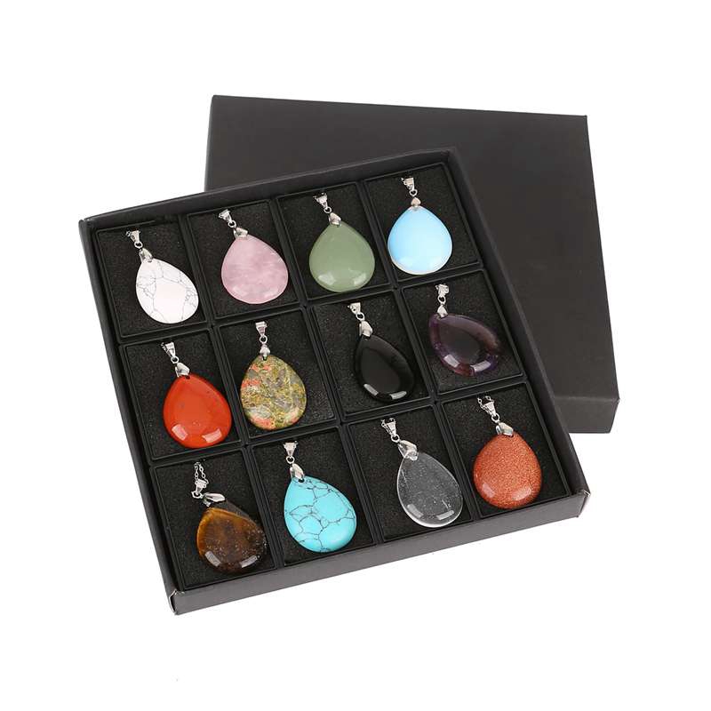 12 pieces of water drop pendant necklace adjustable suit women's mixed elegant temperament ball jewelry set