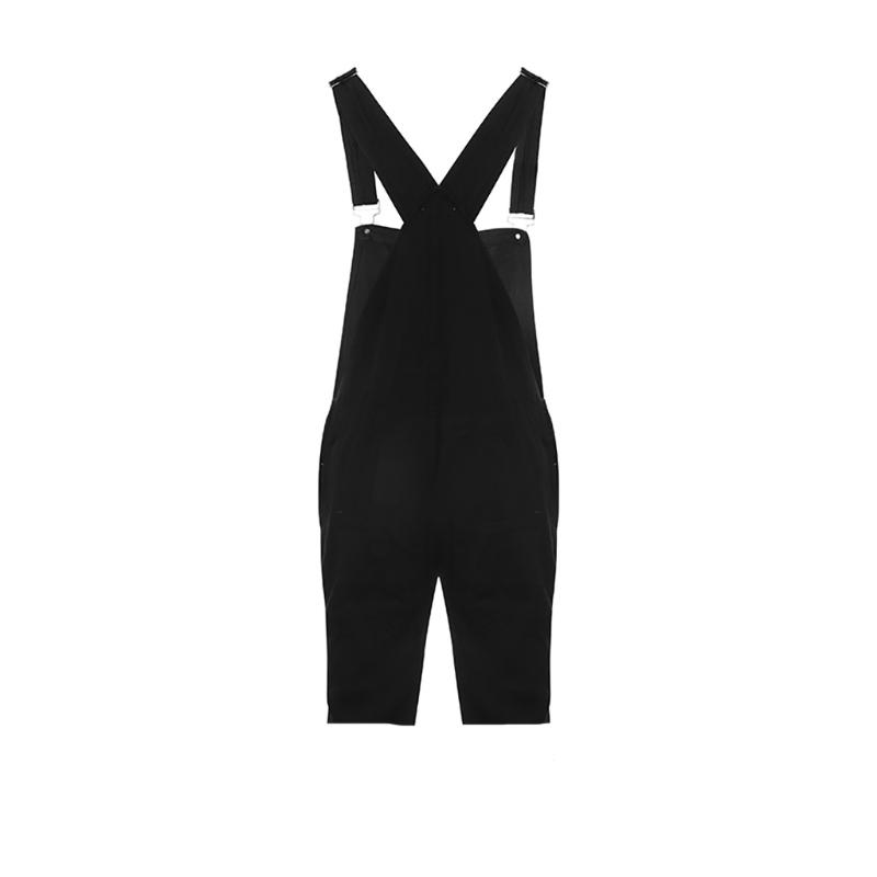 Fashion Men's Hole Jeans Jumpsuits Shorts Summer Streetwear Distressed Denim Bib Overalls For Man Suspender Pants
