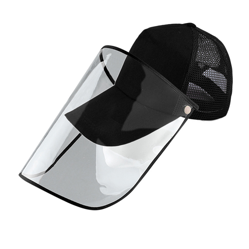 Dust-proof Anti-splash Baseball Cap With Dust-proof Transparent Cover Outdoor Face Mask High Quality Cotton Material FP8