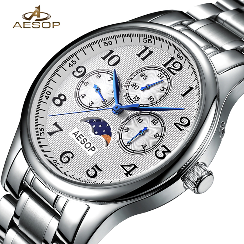 AESOP Man Fashion Watch Men Luxury Week Sapphire Crystal Men's Quartz Wrist Wristwatch Male Clock Men Watches Relogio Masculino, Slivery;brown
AESOP Man Fashion Watch Men Luxury Week Sapphire Crystal Men's Quartz Wrist Wristwatch Male Clock Men Watches Relogio Masculino, Slivery;brown