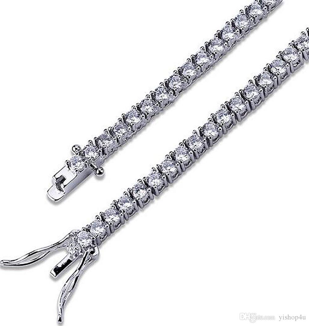 3mm Hip hop tennis chain bracelets cz paved for men women jewelry tennis bracelet mens jewelry gold silver rose gold 7inch 8inch