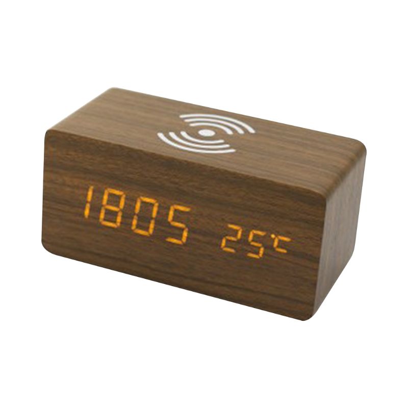 Digital Alarm Clock with Wireless Charging Bedroom Wood Electric LED Desk Clock 72XF
Digital Alarm Clock with Wireless Charging Bedroom Wood Electric LED Desk Clock 72XF