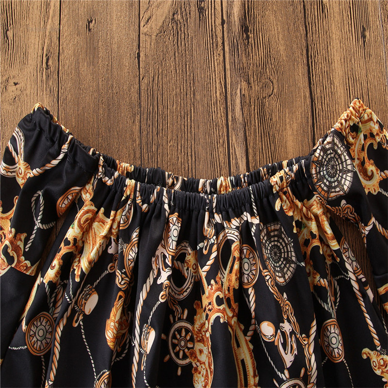 3pcs Toddler Baby Girl Clothes Set Stitching Horn Long-sleeved Bell Sleeve Pants Outfits Floral Printing Suit With Headband