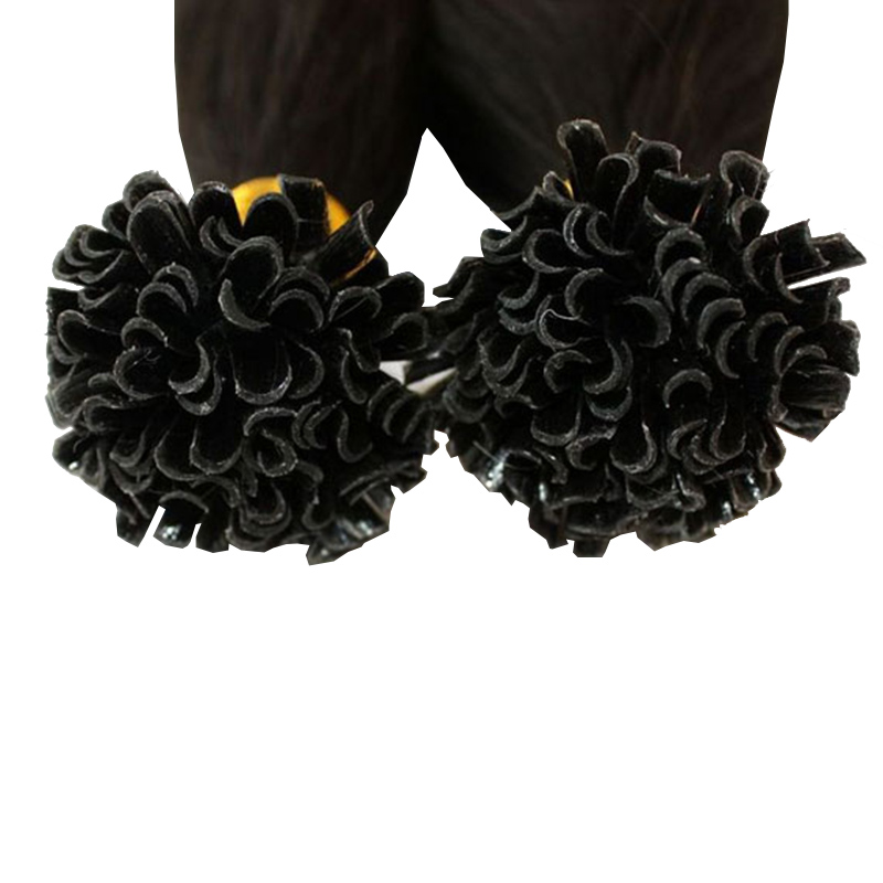 top grade 0 9g s 200st 180gr pack 14 24 100 human hair black color nail u tip hair extensions remy indian