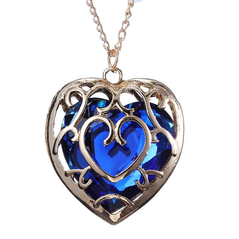 Legend Of Zelda Keychain Fashion Love Heart Shape Pendant Key Rings Bag Charms Car Keys Holder With Rhinestone Chain Necklace Gifts Jewelry Accessorie
