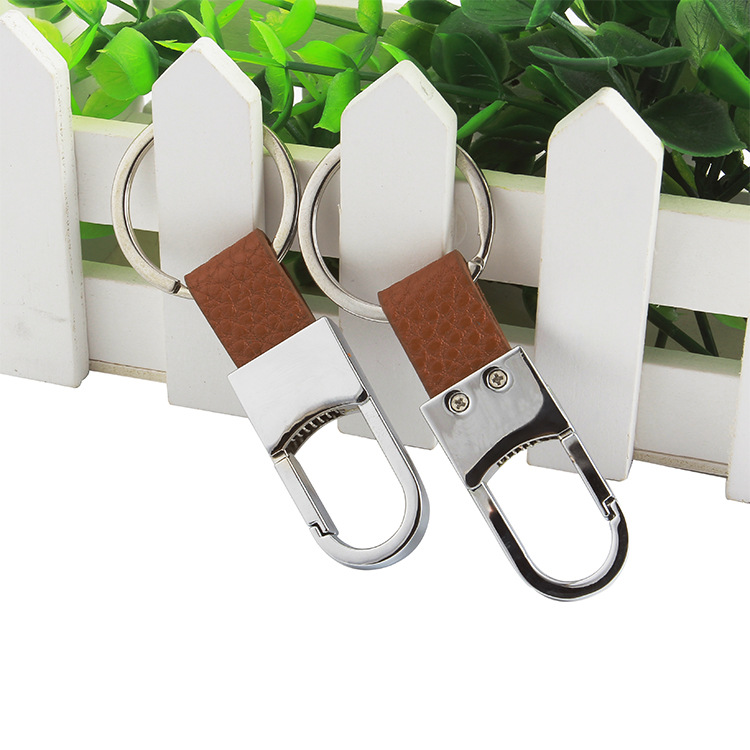 Men's Metal Leather Car Keychain Porsche Mercedes-Benz BMW Black Brown Key