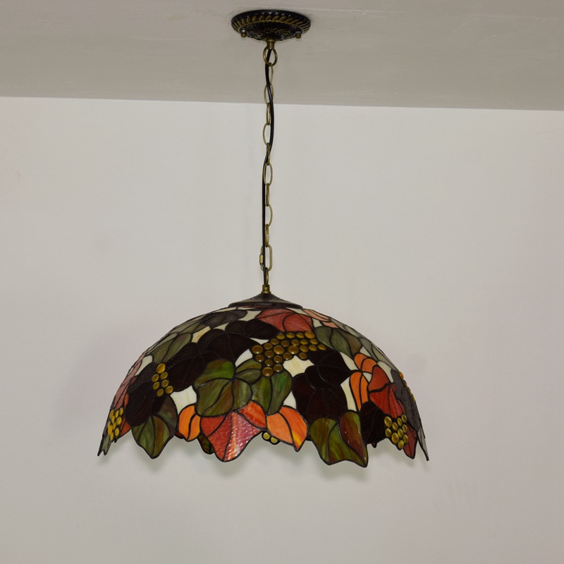 Tiffany Fallen Leaves Chandelier Stained Glass Pendant Lamps Tiffany Lights For Home Decoration Restaurant Dining Room Indoor Lighting