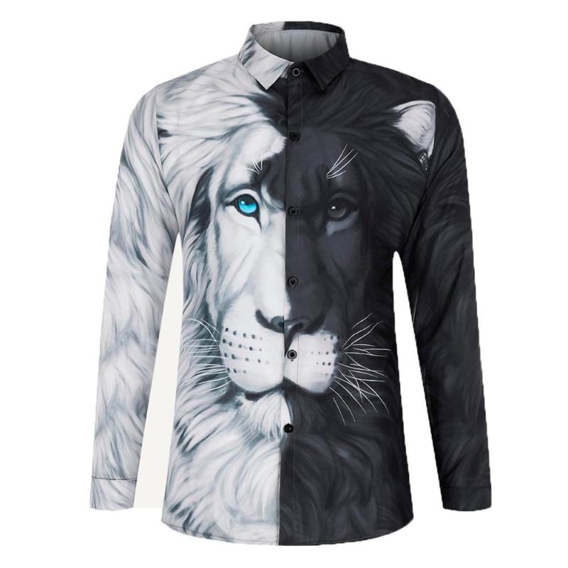 2020 New Men Women Fashion Lion Printed Long Sleeve Shirts Novelty Print Shirt Top Blouse Streetwear Camisa Hombre Casual Shits, Gray
2020 New Men Women Fashion Lion Printed Long Sleeve Shirts Novelty Print Shirt Top Blouse Streetwear Camisa Hombre Casual Shits, Gray