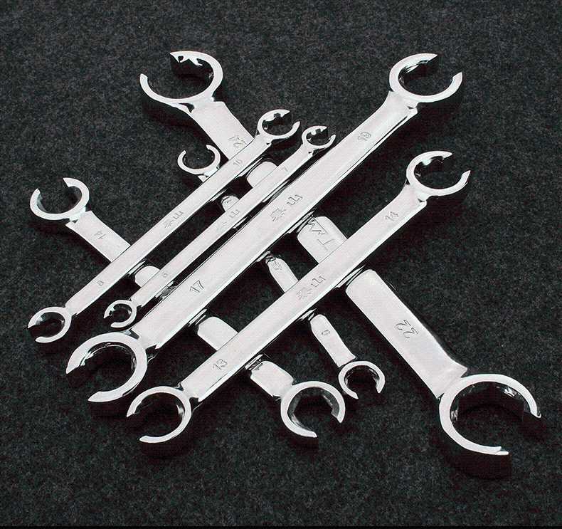 Flare Wrench Double Open Spanner Set for Car Repair Silver Mirro Finished Flare Nut Wrenches Set
Flare Wrench Double Open Spanner Set for Car Repair Silver Mirro Finished Flare Nut Wrenches Set