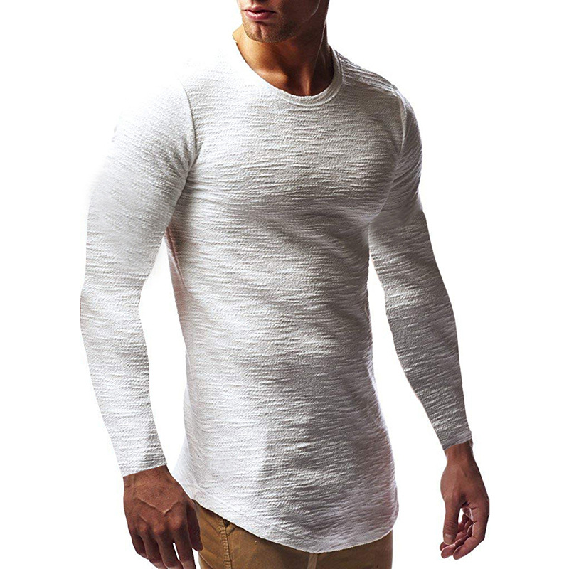 E-Baihui 2020 Men' Autumn Long-sleeved T-shirt Men' Pure Cotton Jacquard Youth Clothes Men' Clothing Slim Arc Hem T-shirt T006Z, White
E-Baihui 2020 Men' Autumn Long-sleeved T-shirt Men' Pure Cotton Jacquard Youth Clothes Men' Clothing Slim Arc Hem T-shirt T006Z, White