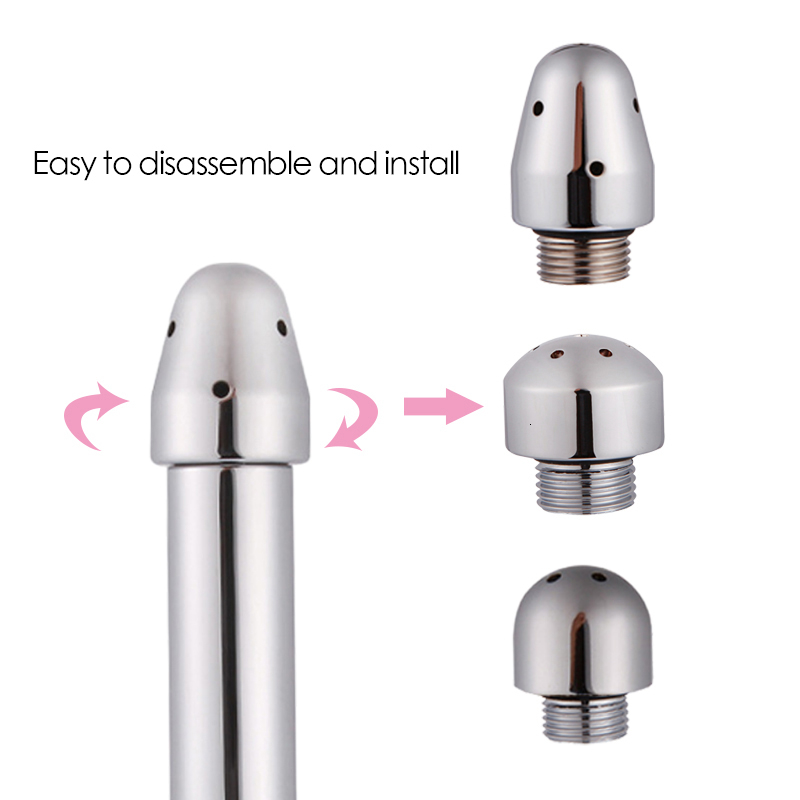Metal Anal Vaginal Cleaner Douche Shower Cleaning Enemator Butt Plug Anus Enema Faucet Clean Tool Adult Sex Toys for Men Women Y191028 - view 5