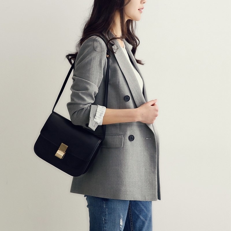 Fashion Notched Collar Double Breasted Women Jacket Blazer Female Casual Suit Coat Autumn Outerwear Coat Soft High quality LY191122